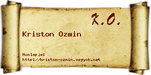 Kriston Ozmin névjegykártya